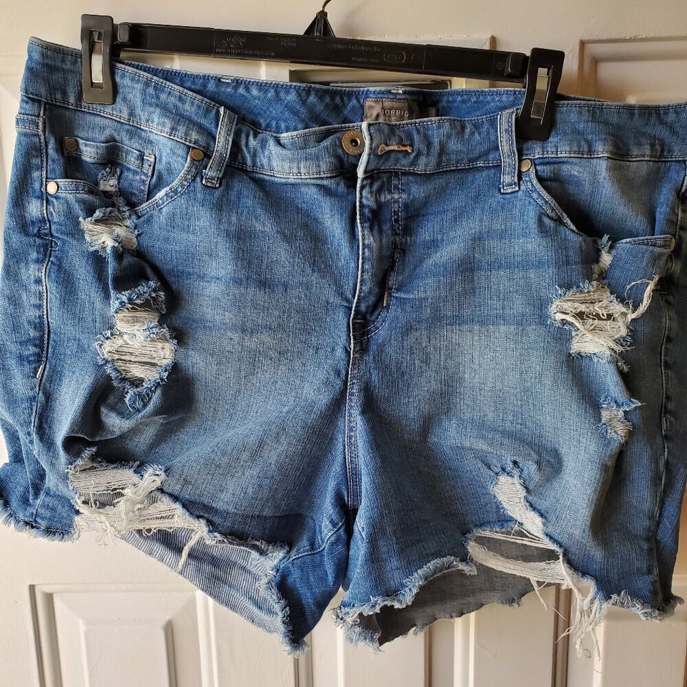 Women's Torrid Ripped Style Jean Shorts- Plus Size 24 - Used
